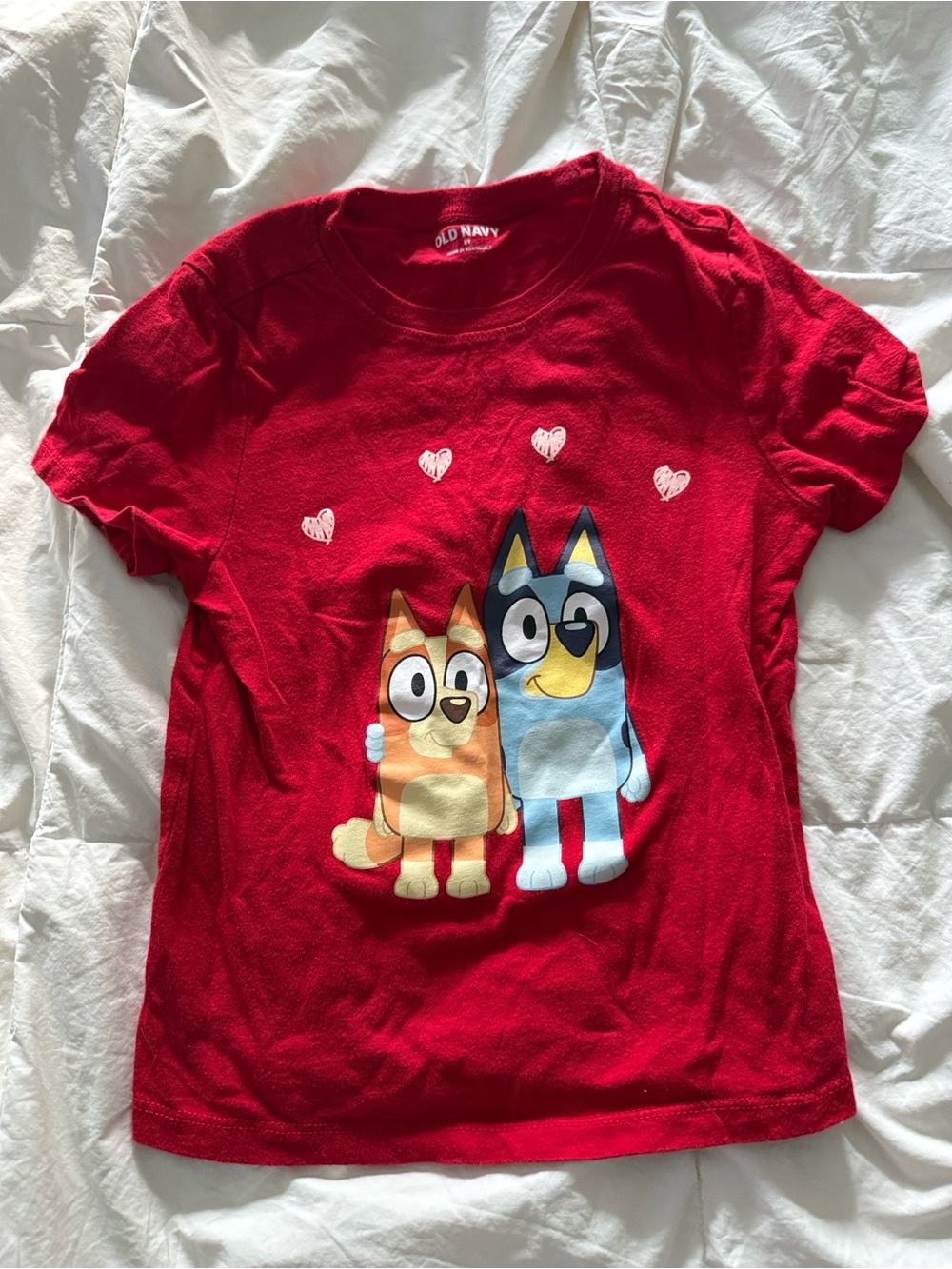 Kids Old Navy Red Bluey & Bingo Hug Graphic Tee